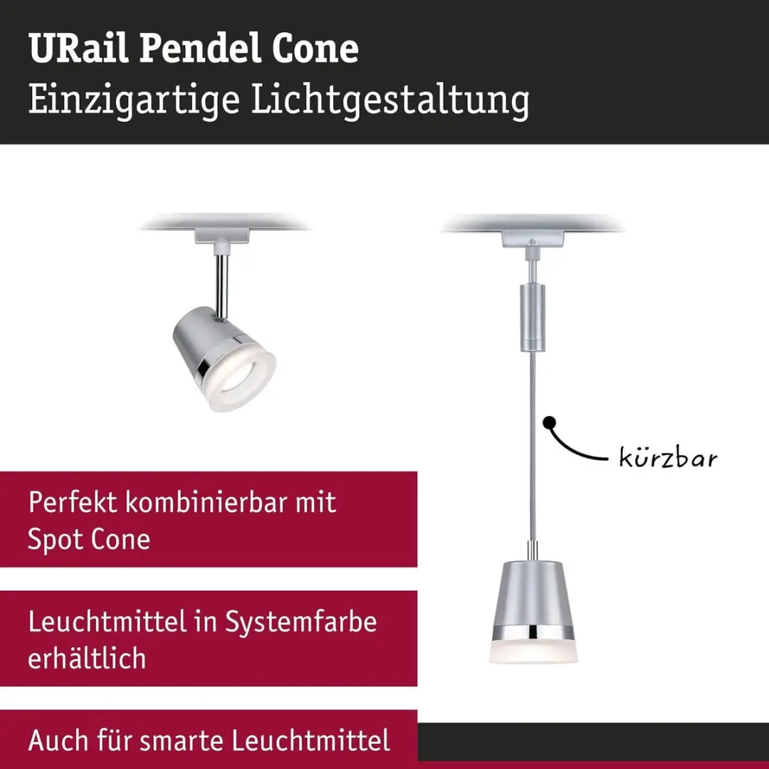 Paulmann Cone URail Hanglamp GU10 Chroom (mat) - afbeelding 6 van 6
