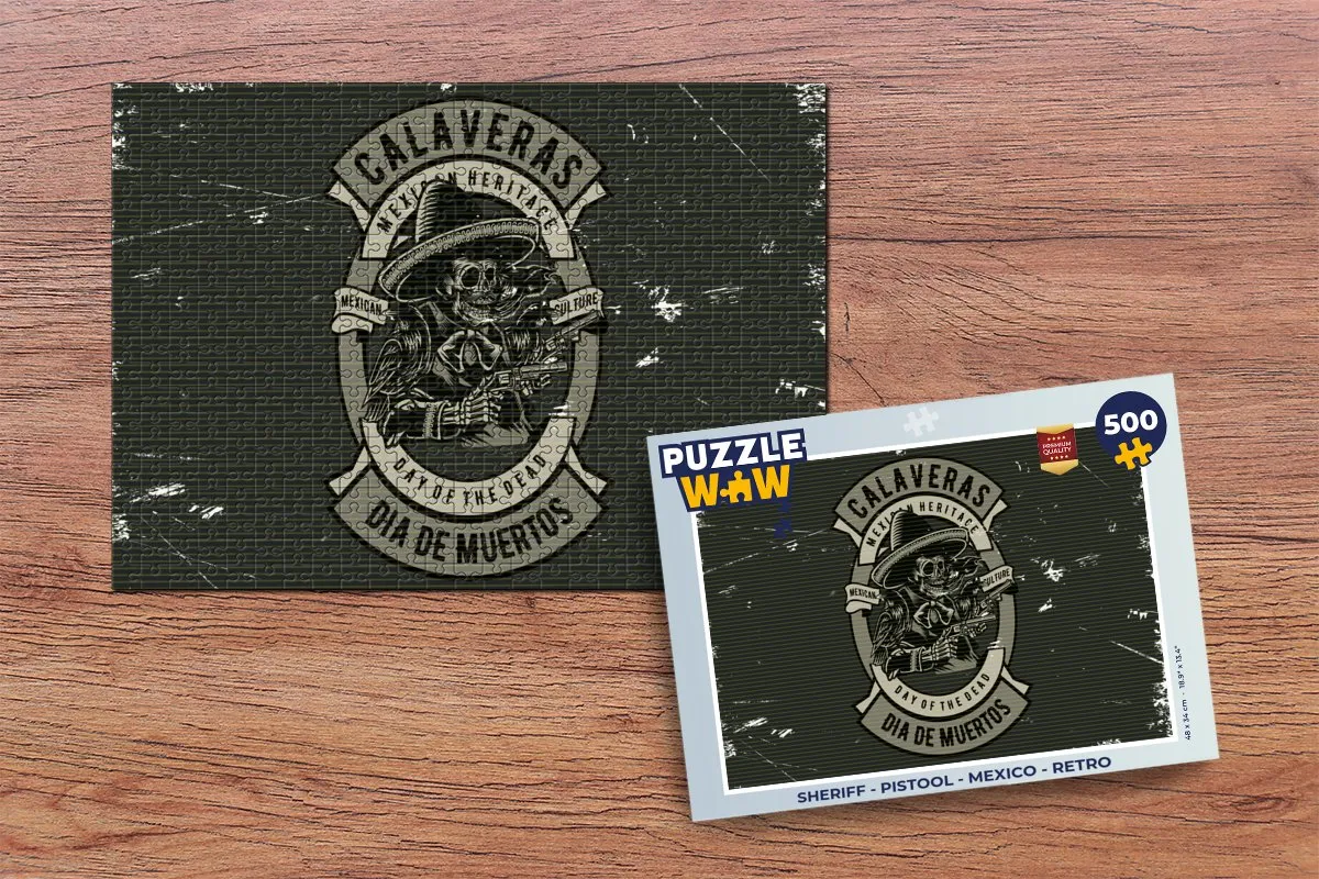 PuzzleWow Sheriff Legpuzzel 500 Stuks - Mexico Retro - Multicolor