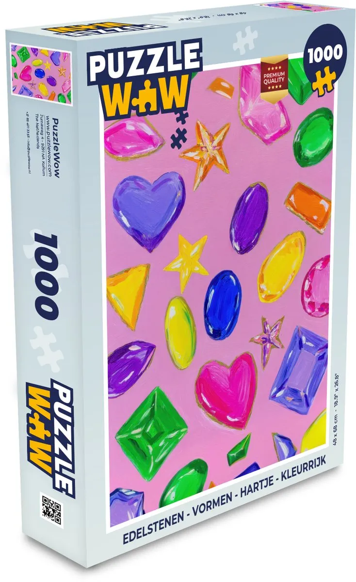 PuzzleWow Edelstenen Hartje Legpuzzel 1000 Stuks