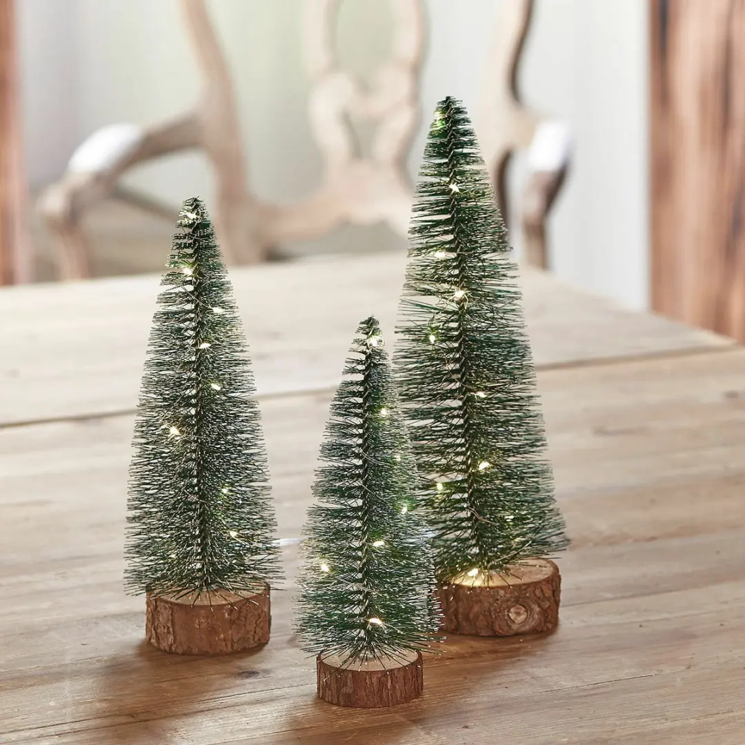 Loberon Ledsierboom Thalindra - 3 Stuks - Groen/Wit/Bruin - afbeelding 4 van 4