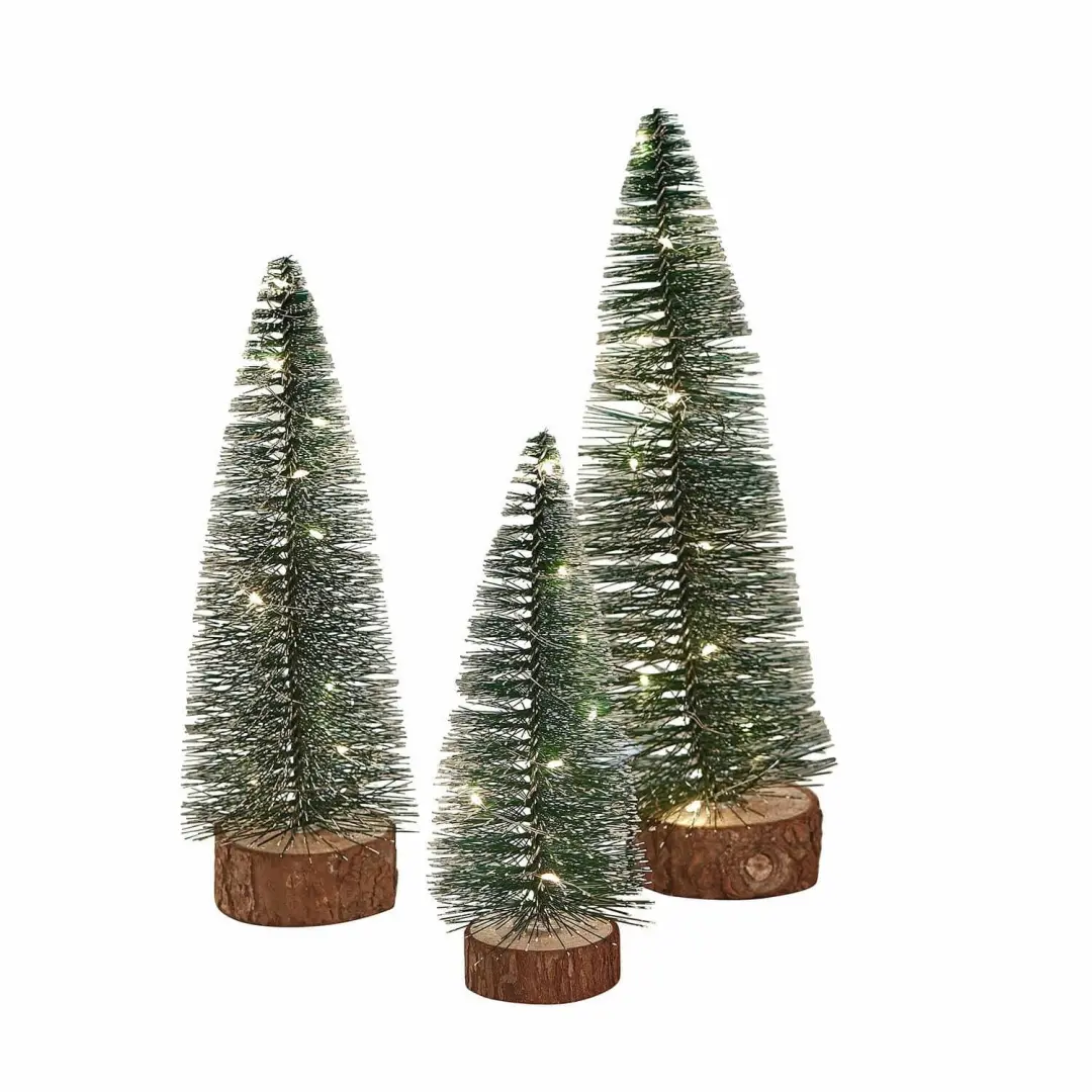 Loberon Ledsierboom Thalindra - 3 Stuks - Groen/Wit/Bruin - afbeelding 3 van 4