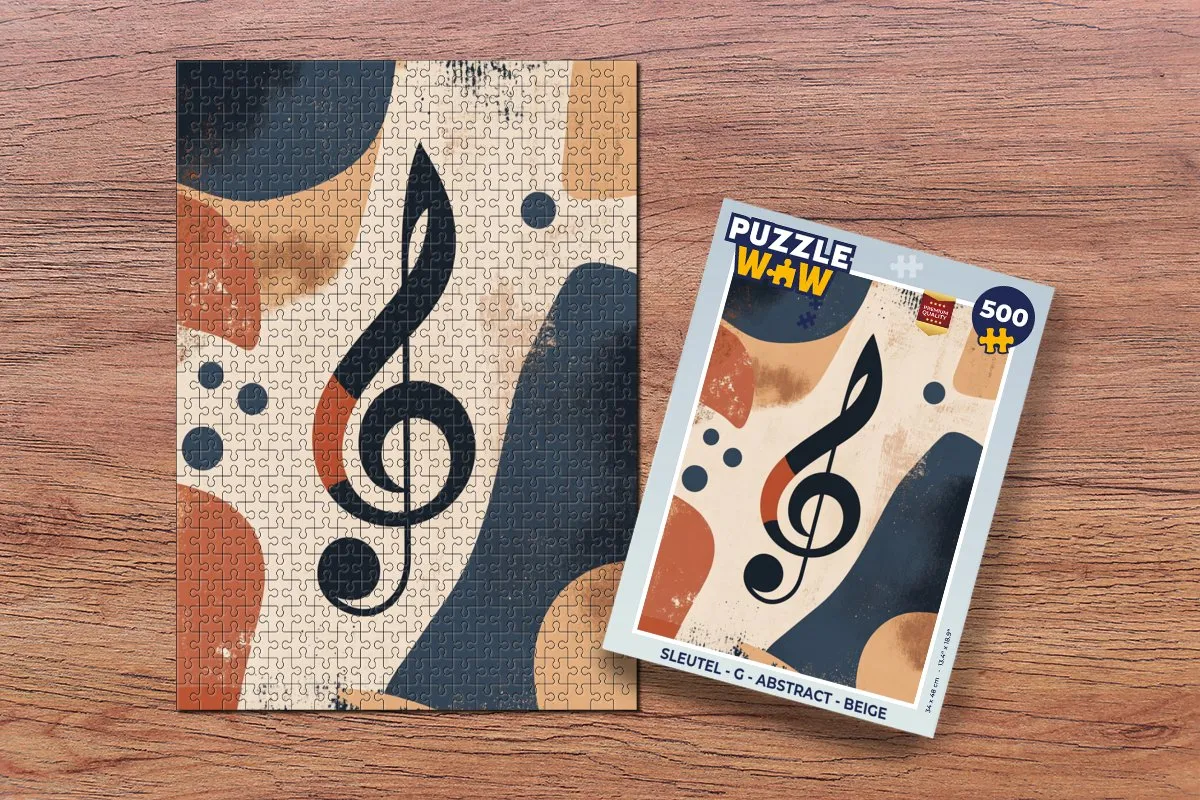 PuzzleWow Sleutel Abstract Legpuzzel 500 Stuks - Beige
