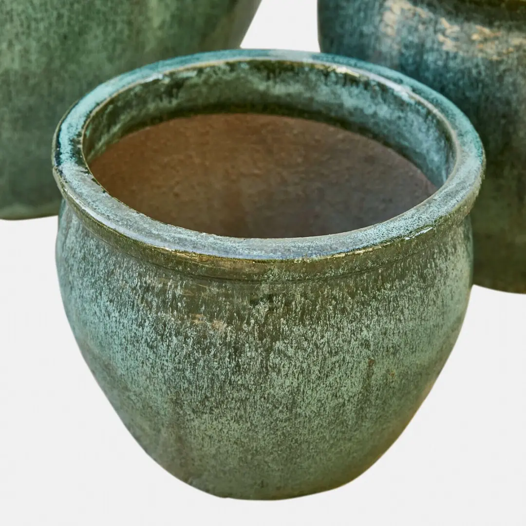 Loberon Mareenah Sierpotten - 3 Stuks 46cm Antiekgroen - afbeelding 3 van 3