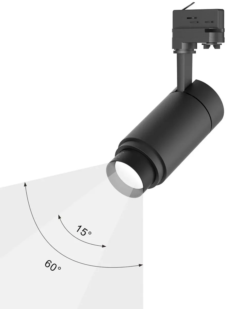 Arcchio Nanna LED Rail Spot 3000K 12W - Zwart - afbeelding 5 van 6