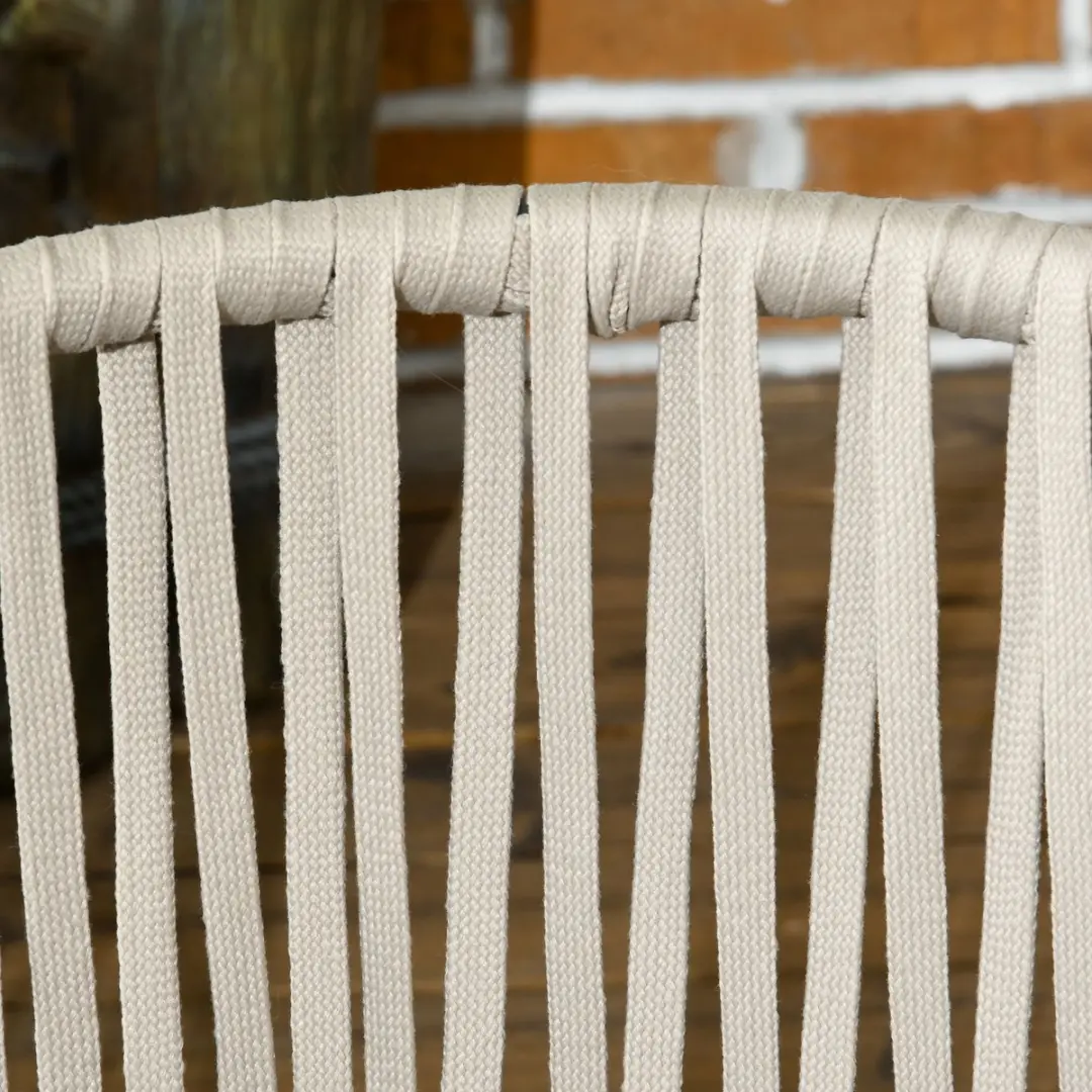 Outsunny Tuinstoel Set 2 Stuks - Beige - afbeelding 3 van 6