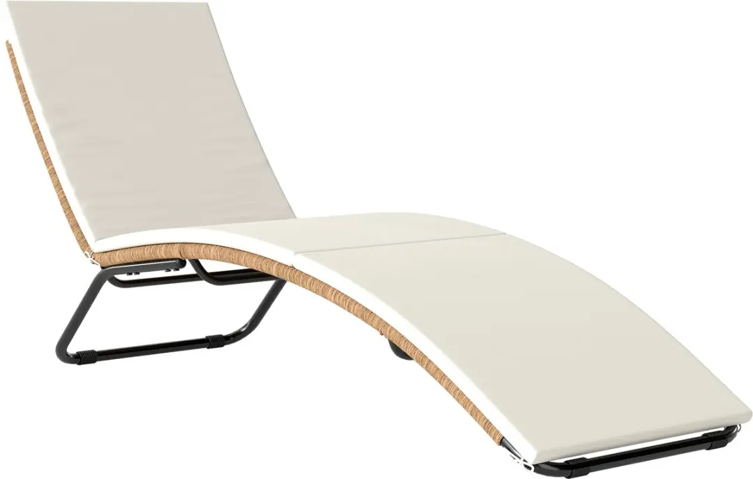 Outsunny Single Rattan Lounger (Non-Simple)-Staal, PE-rattan-175L x 57B x 80H cm