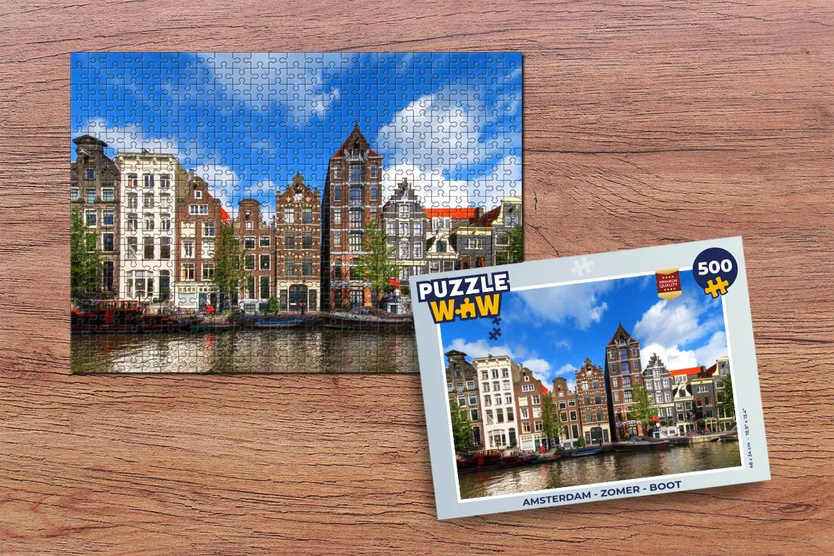 PuzzleWow Amsterdam Boot Legpuzzel 500 Stuks - Multicolor