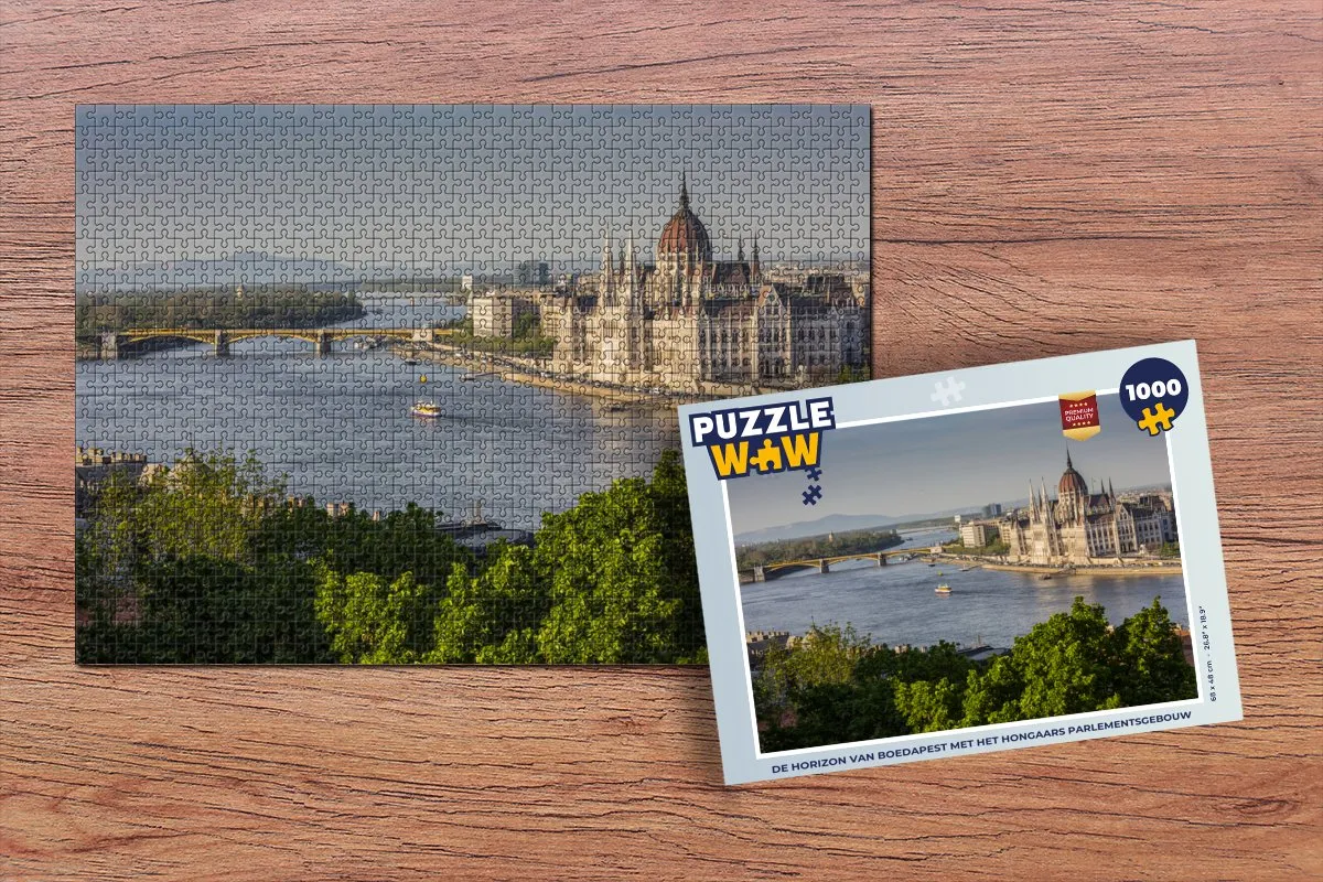 PuzzleWow De horizon van Boedapest Legpuzzel 1000 Stuks - Multicolor