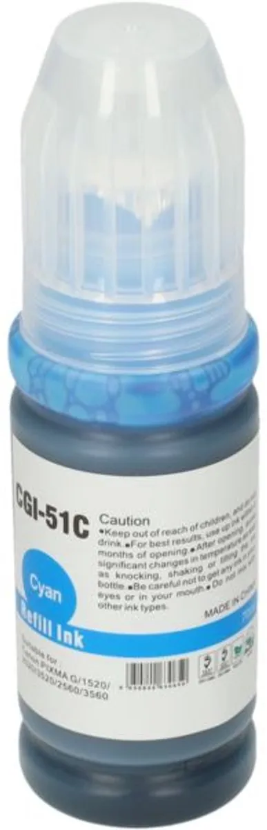 PrintAbout GI-51C Inktcartridge Cyaan - 70ml - o.a. Canon PIXMA G3501