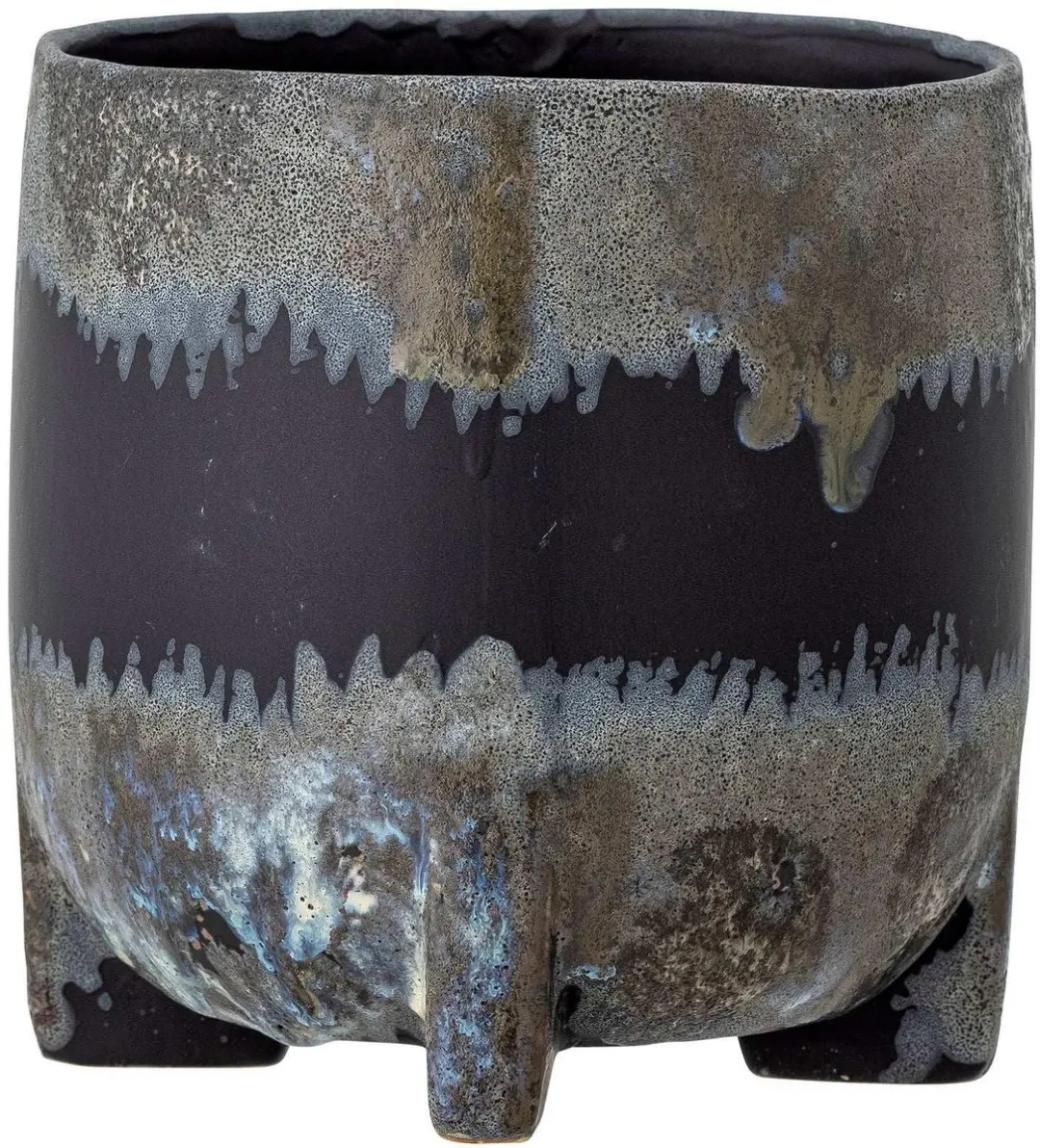 Bloomingville Bloempot aardewerk zwart Nasru 16cm