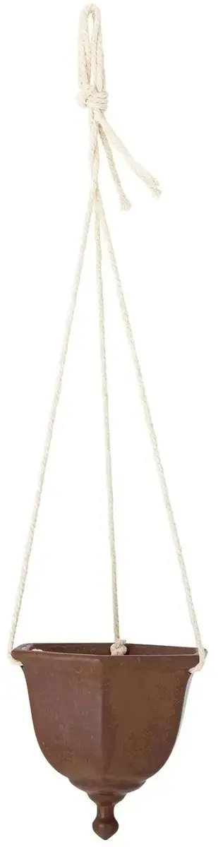 Bloomingville Hangbloempot aardewerk bruin Angi 13cm