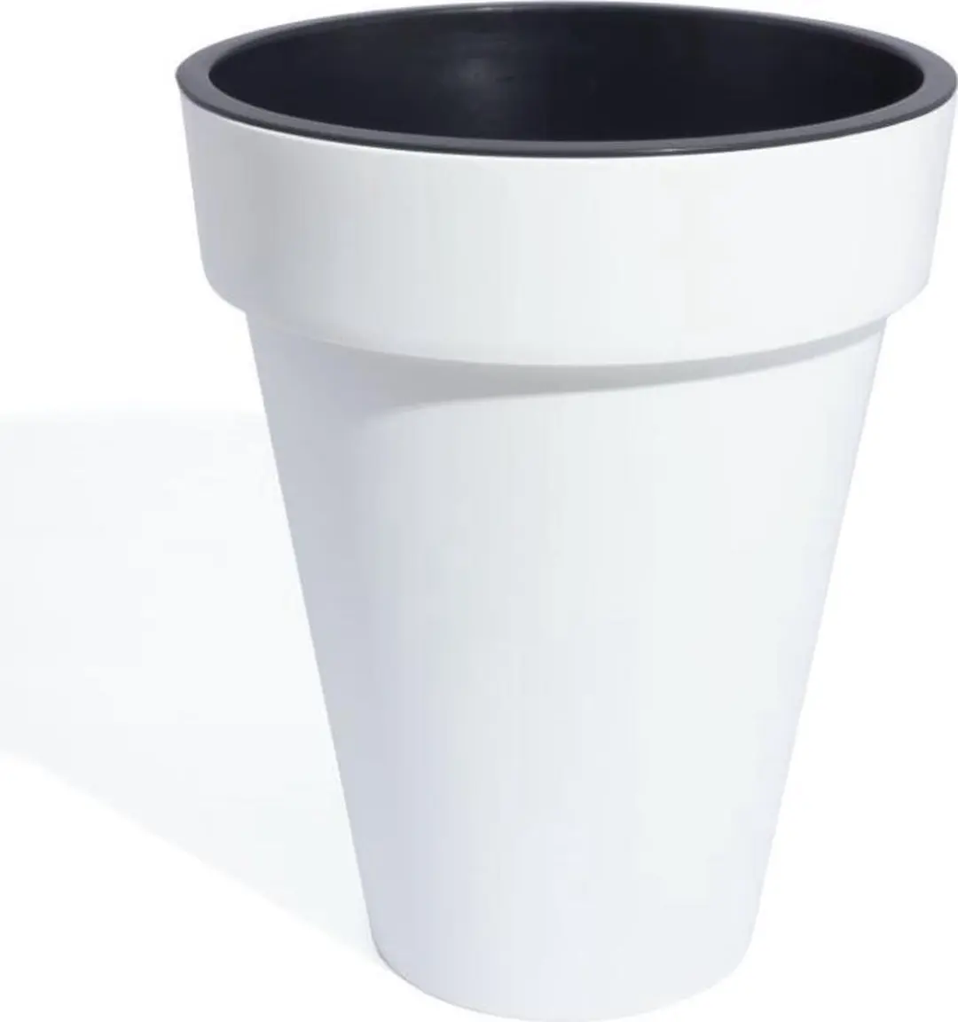 Bloempot Buiten Hoog Rond Cube Slim 46cm WIT Prosperplast