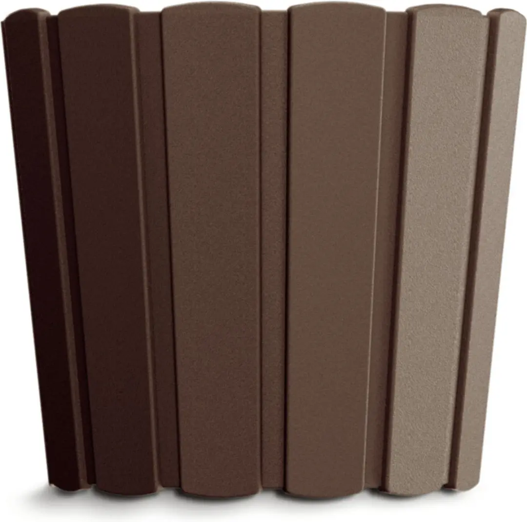 Prosperplast Bloempot/plantenbak - bruin - kunststof - D24 x H22 cm - houtlook - plantenpotten
