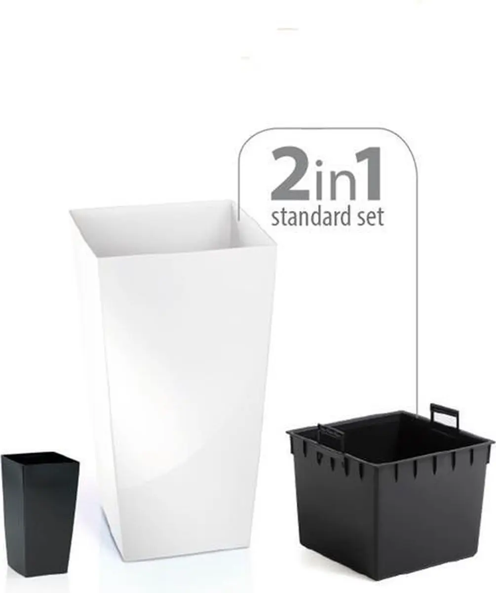 Prosperplast Urbi Square Plantenbak 29,5x55cm Wit - afbeelding 3 van 6