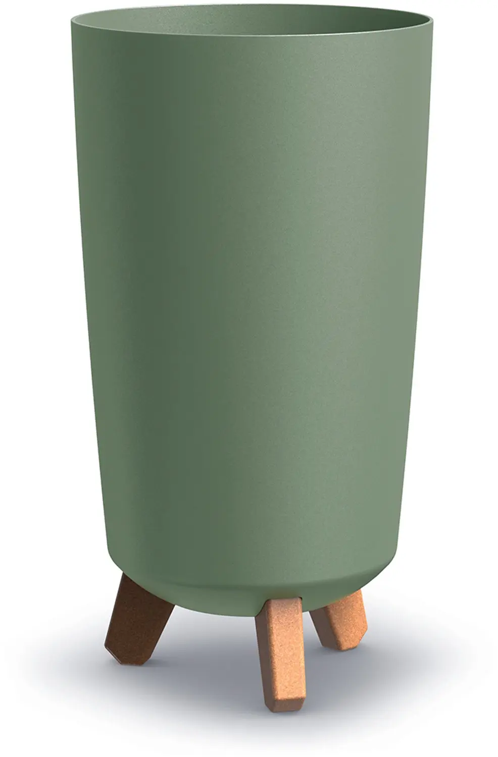 Gracia Tubus Slim DGTL240 pot met houten poten, aardegroen
