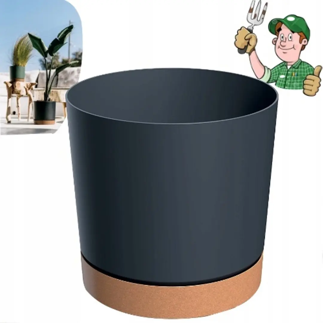 Antraciet Pot met Schotel 11cm