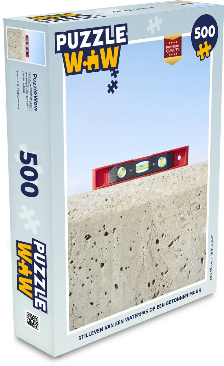 PuzzleWow Stilleven Waterpas Betonprint Legpuzzel 500 Stuks - Multicolor