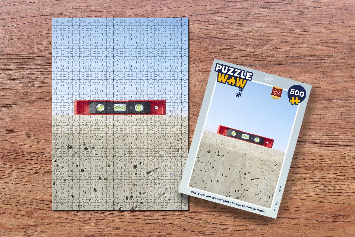 PuzzleWow Stilleven Waterpas Betonprint Legpuzzel 500 Stuks - Multicolor