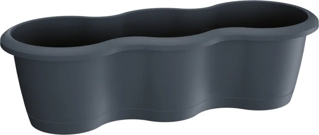 Kunststof Respana drievoudige plantenbakken/bloembakken antraciet 52 cm