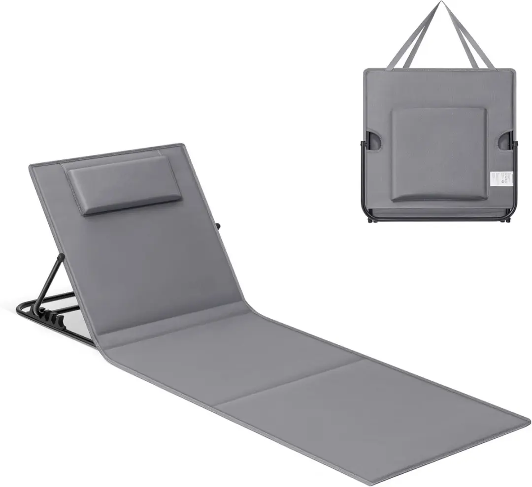 SONGMICS Ligstoel, strandstoel, zonnebad, kantelbare rugleuning, draagbaar, met