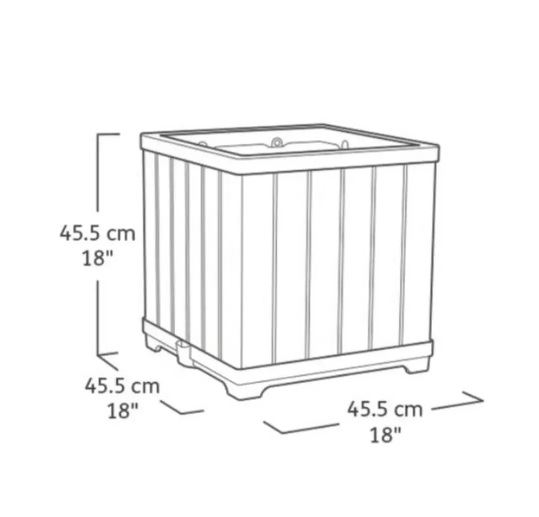 Keter Signature Plantenbak Ashwood 45,5x45,5x45,5cm - afbeelding 3 van 5