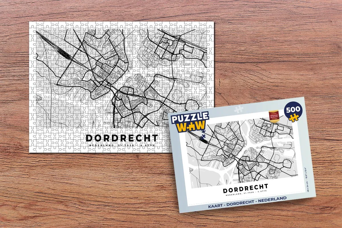 PuzzleWow Legpuzzel Dordrecht Nederland 500 Stuks - Multicolor