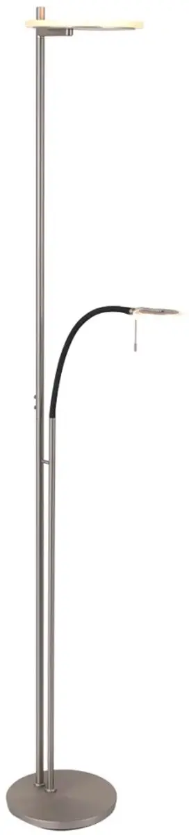 Steinhauer Turound 2988ST Vloerlamp - 2x LED 50W 2700K Zilver - afbeelding 2 van 6