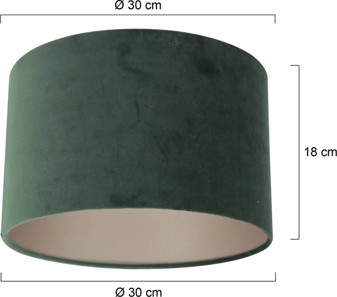 Steinhauer Groene Velours Lampenkap ⌀30cm E27 - afbeelding 5 van 6