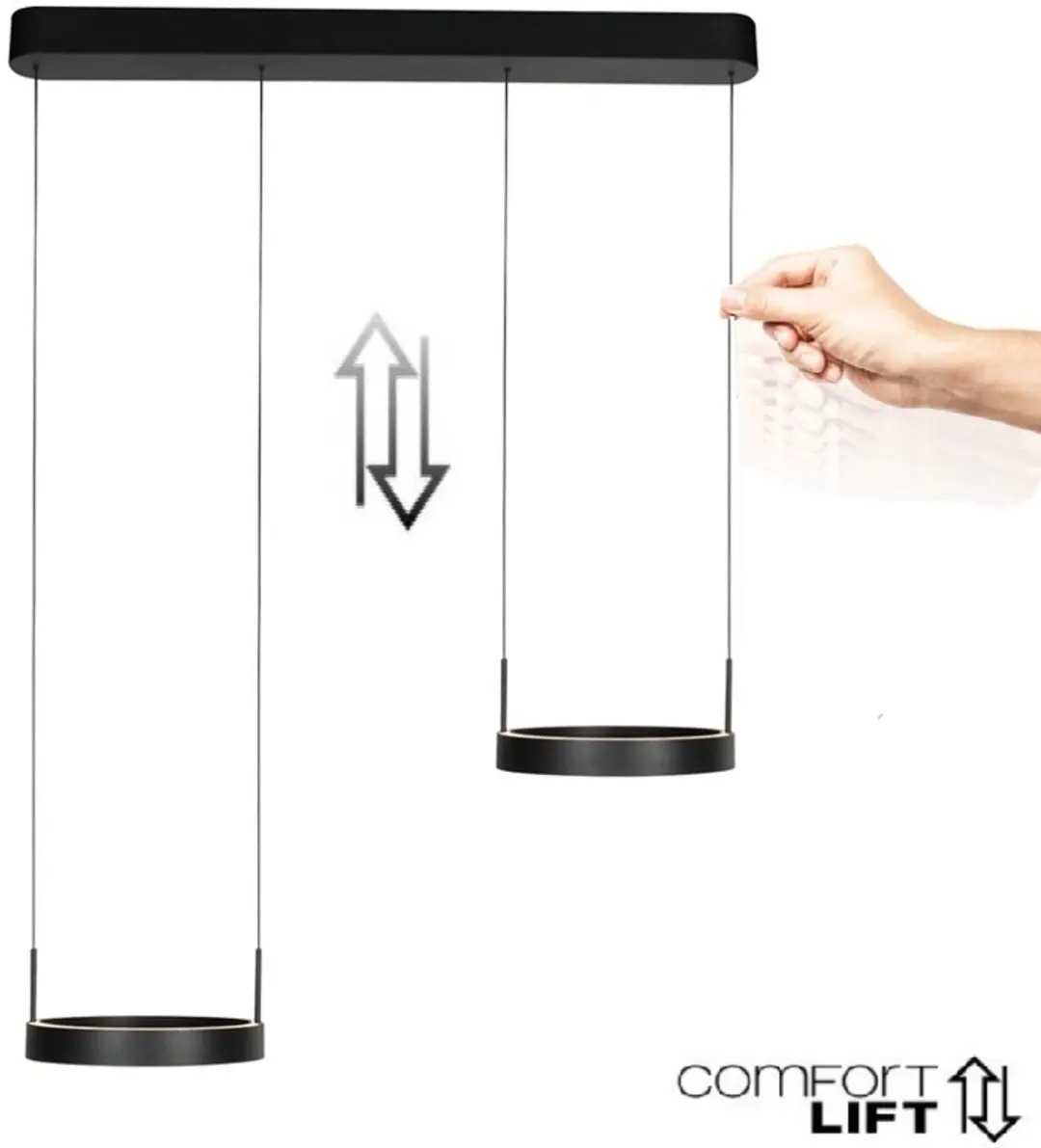 Steinhauer Mykty 4204 Hanglamp - 4x30cm - 6500lm - Zwart - afbeelding 2 van 6