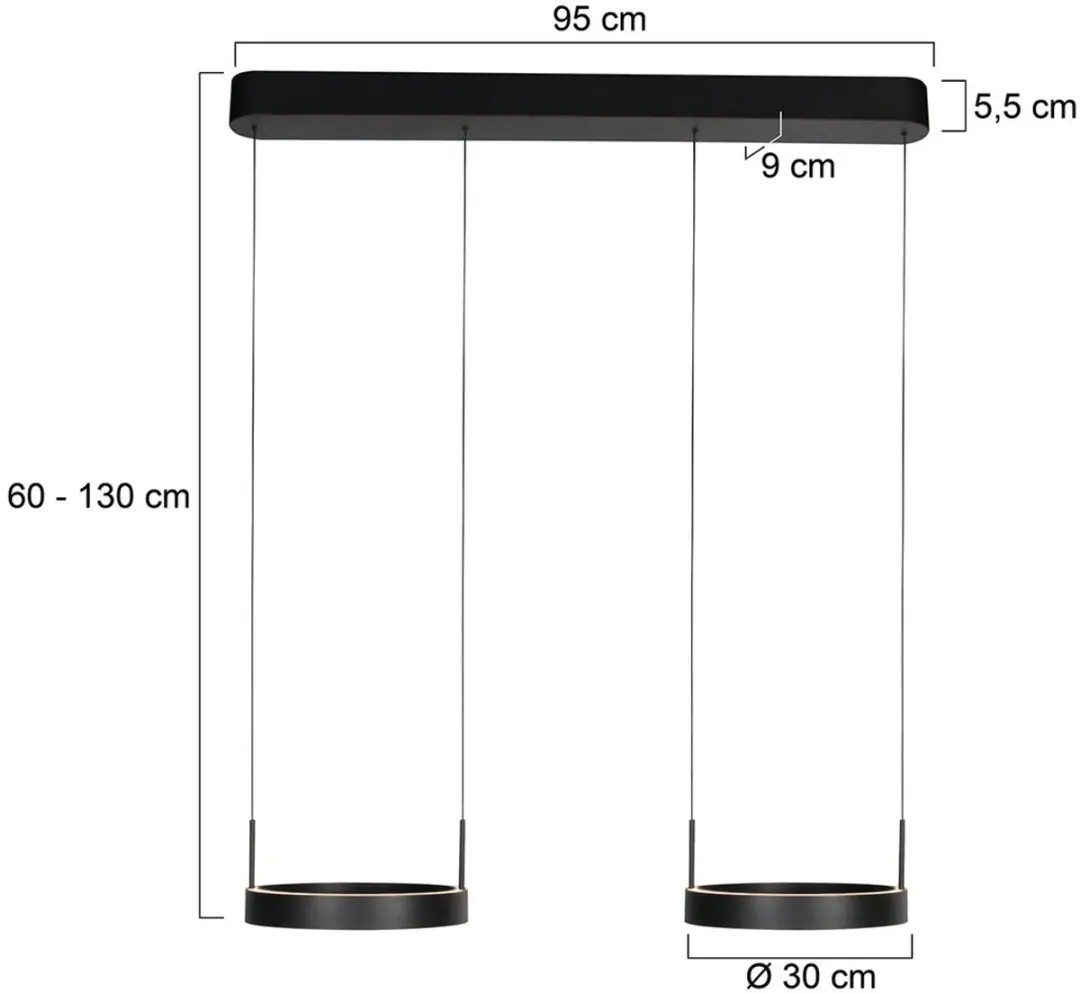 Steinhauer Mykty 4204 Hanglamp - 4x30cm - 6500lm - Zwart - afbeelding 6 van 6