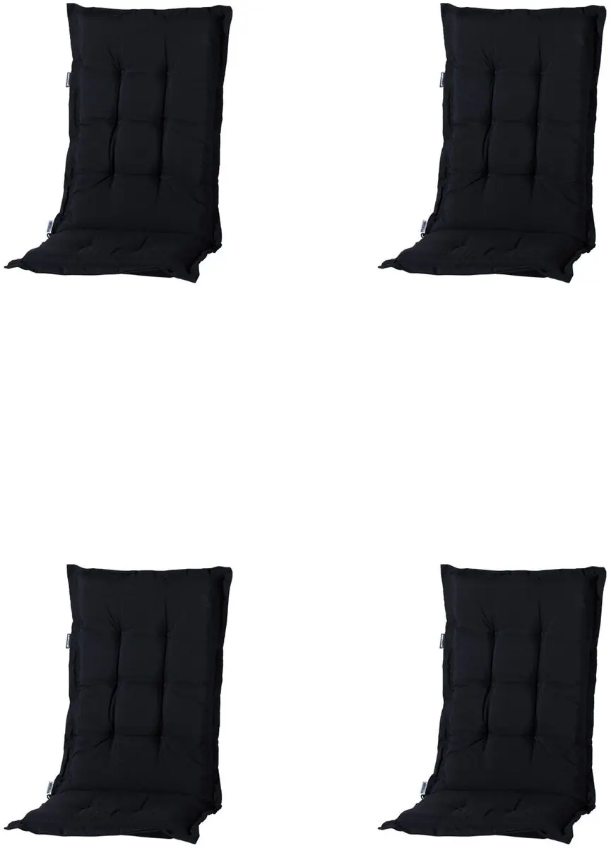 Tuinstoelkussen hoog 50x123 Basic zwart (4 stuks) Madison