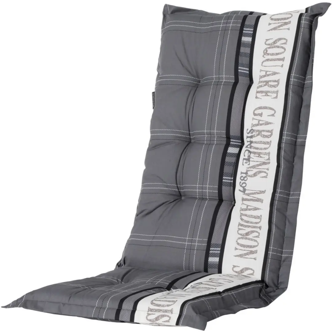 Tuinstoelkussen hoge rug grijs Tuin (4 stuks) Madison 123 x 50 cm