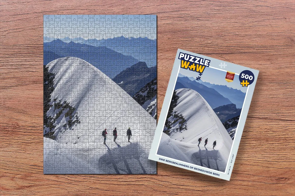 PuzzleWow Legpuzzel Drie Bergbeklimmers 500 Stuks - Multicolor