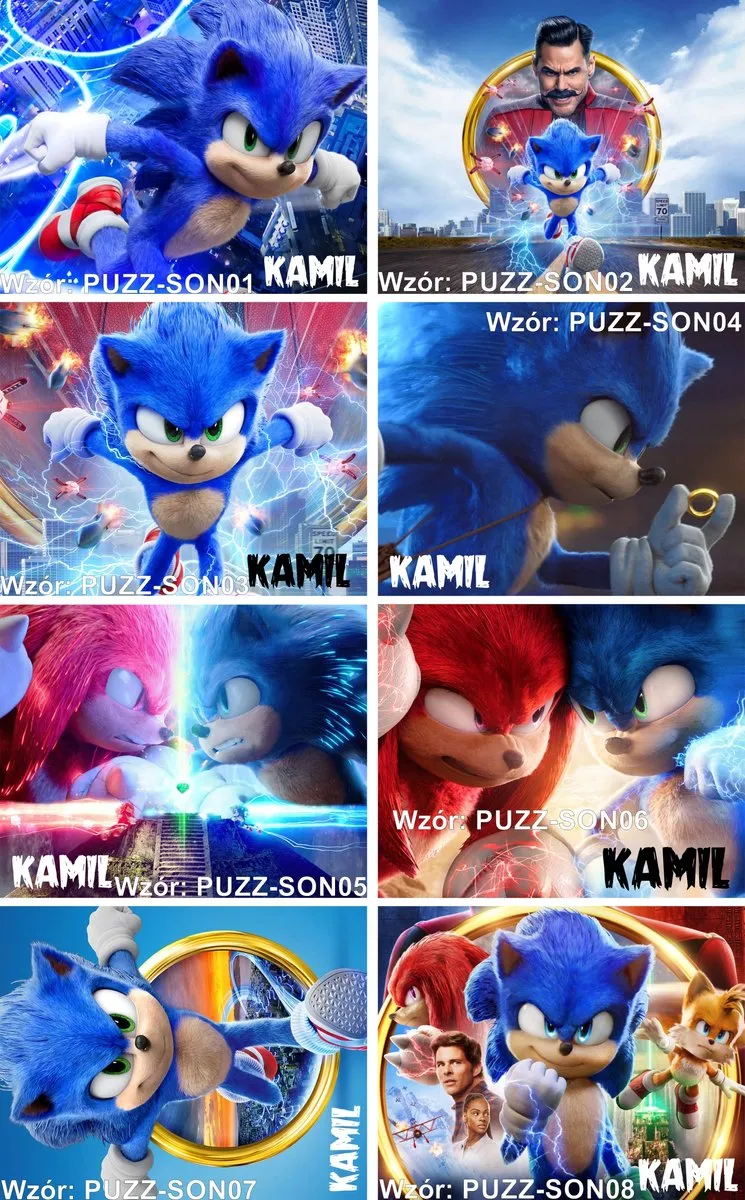 Gepersonaliseerde Sonic Puzzel A3 252 Stukjes met Naam