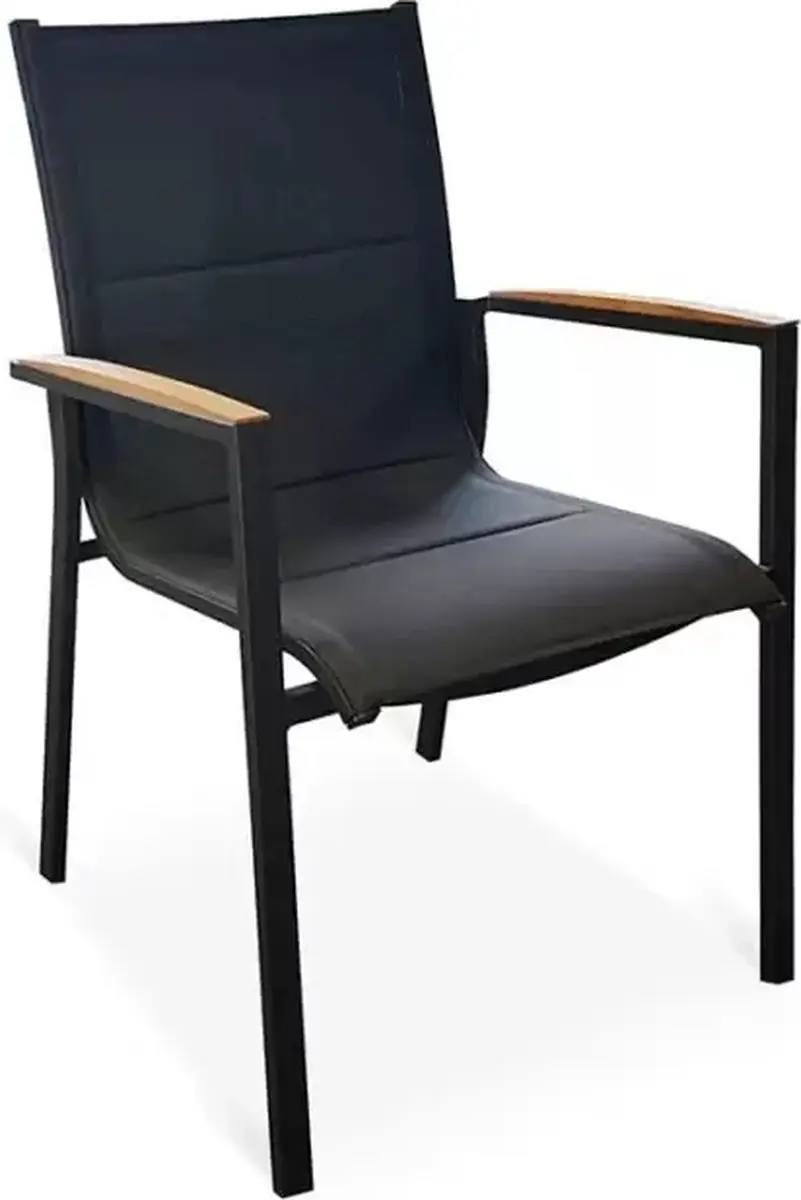 Tierra Outdoor Foxx Teak Diningstoel - Antraciet - afbeelding 4 van 5