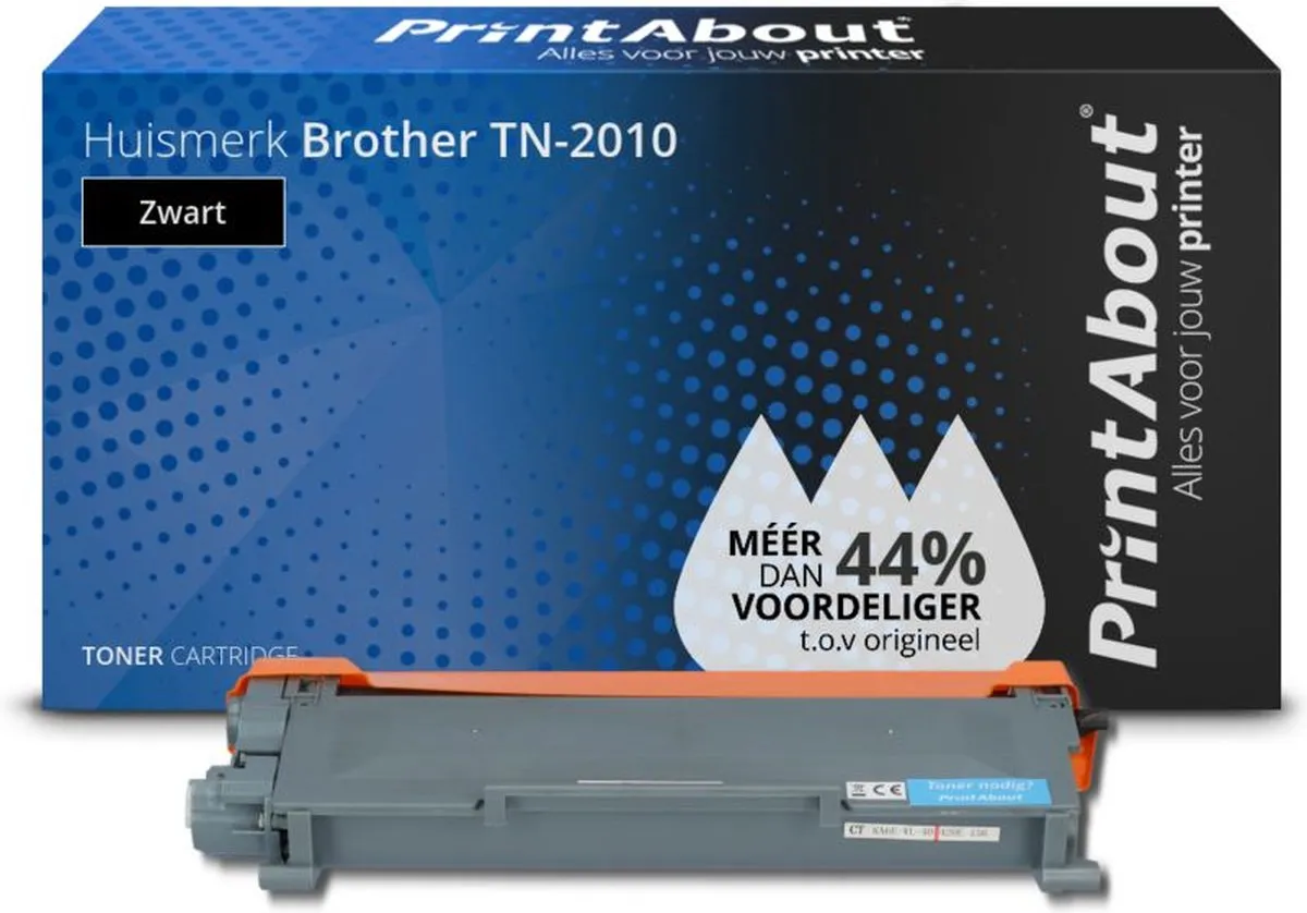 PrintAbout Brother TN-2010 Toner Zwart - 2 Stuks