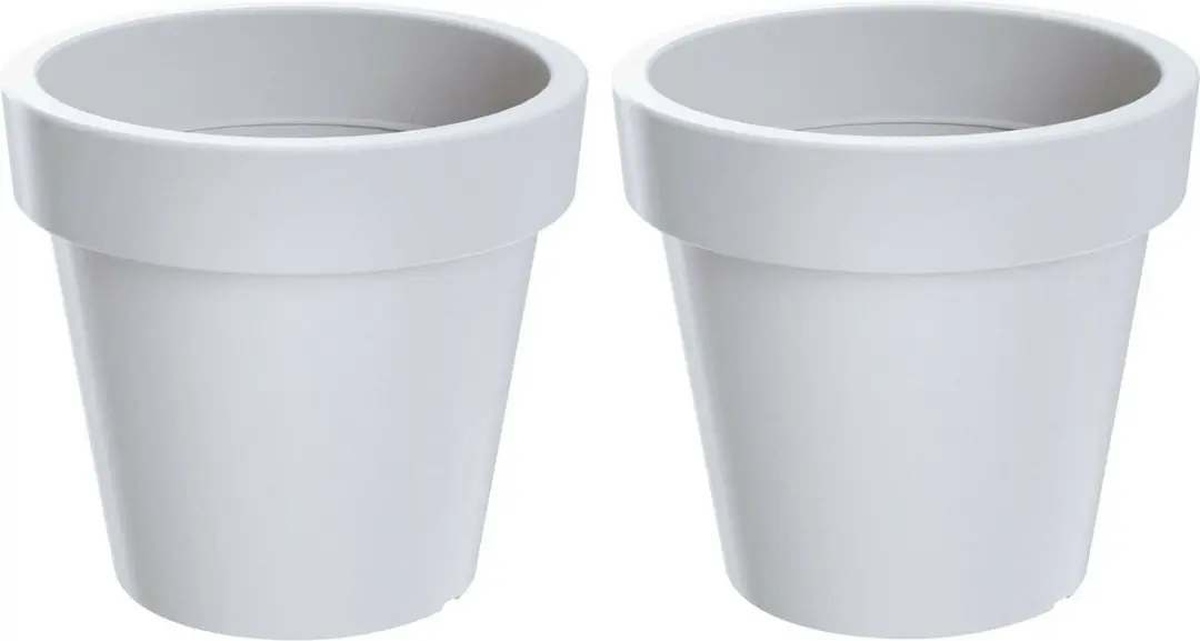 Prosperplast Bloempot/plantenpot voor binnen en buiten - Set van 2x stuks - D60 x H52 cm - wit - kunststof