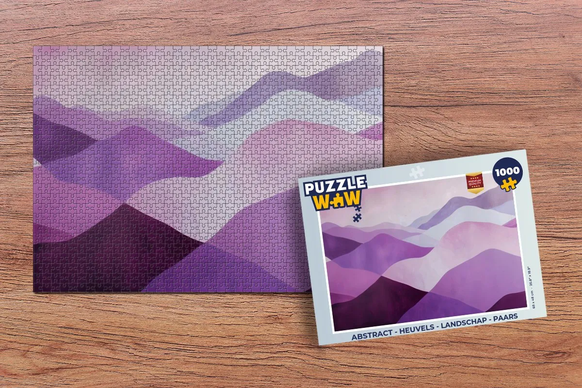 PuzzleWow Abstract Heuvels Legpuzzel 1000 Stuks - Paars
