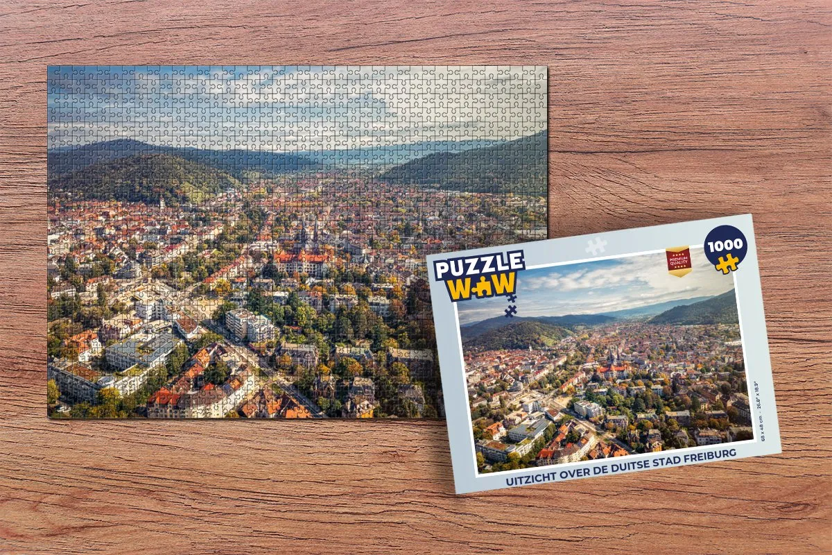 PuzzleWow Legpuzzel Freiburg 1000 Stuks - Multicolor