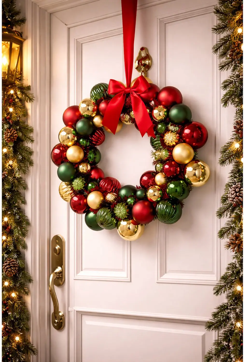 Decoris Kerstkrans Kerstballen 38cm - Multicolor - afbeelding 4 van 5
