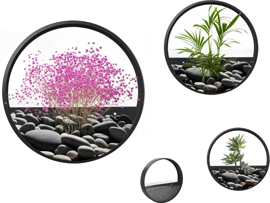 ECTEATOY® Set van 3 Ronde Metalen Wand Bloempotten
