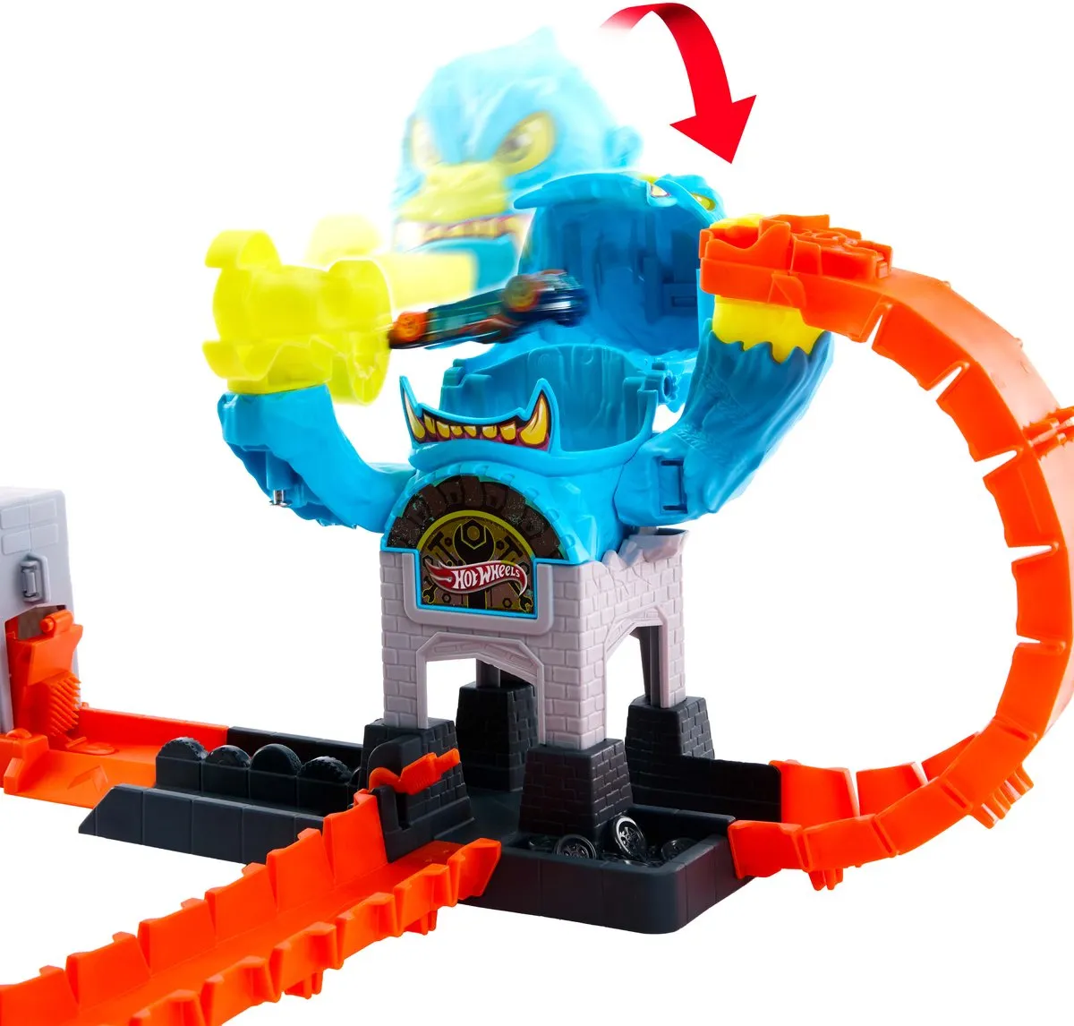 Hot Wheels City Gorilla Aanval Speelset JHL92 - 3 Baandelen - Multicolor