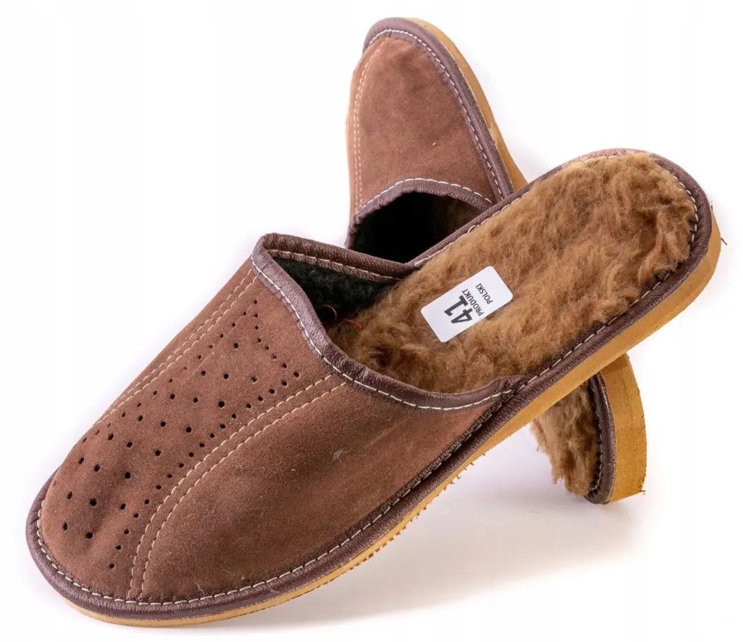 Heren Pantoffels Suede Gevoerd Bruin Maximus Maat 44