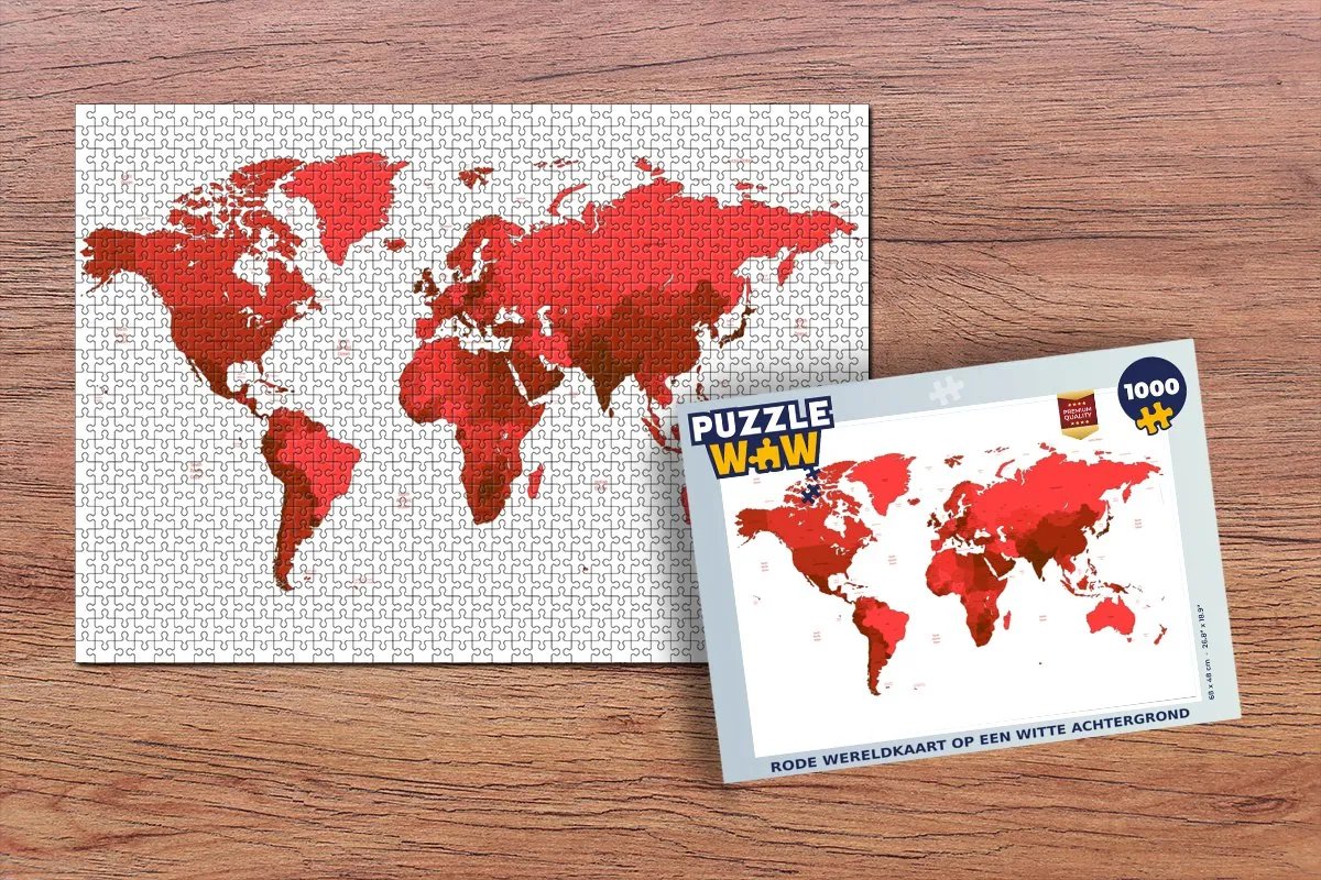 PuzzleWow Wereldkaart Legpuzzel 1000 Stuks