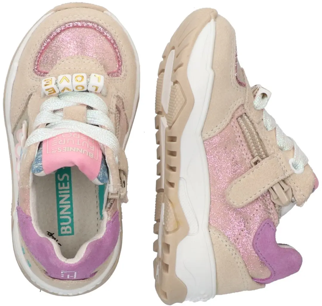 BunniesJR Camille Chunky Lage Sneakers - Roze - Maat 24 - afbeelding 2 van 6