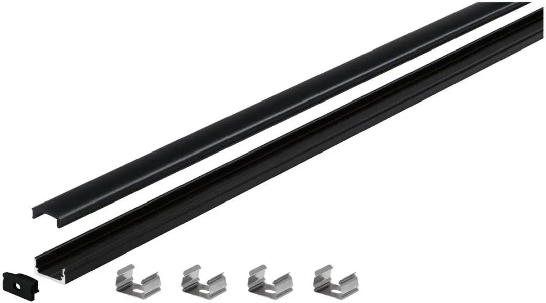 Paulmann Base Profil 70521 LED Stripprofiel 2m - Zwart - afbeelding 5 van 6