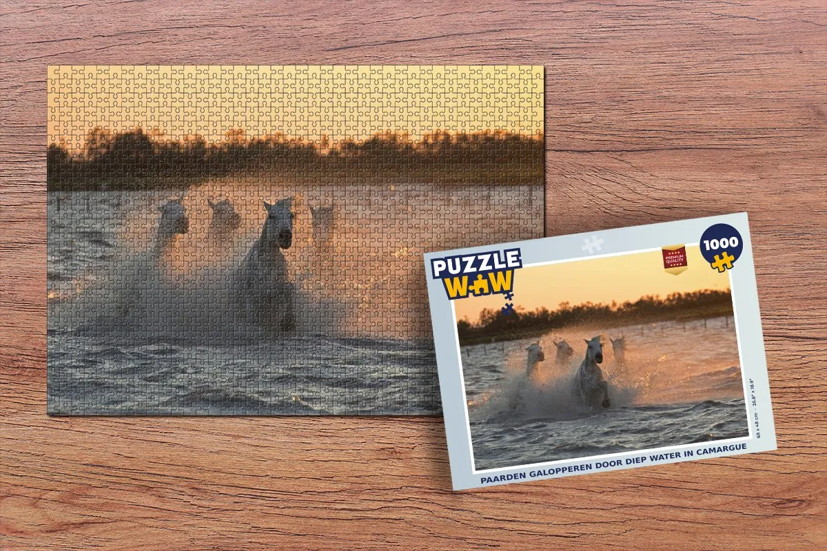 PuzzleWow Paarden in Camargue Legpuzzel 1000 Stuks - Multicolor