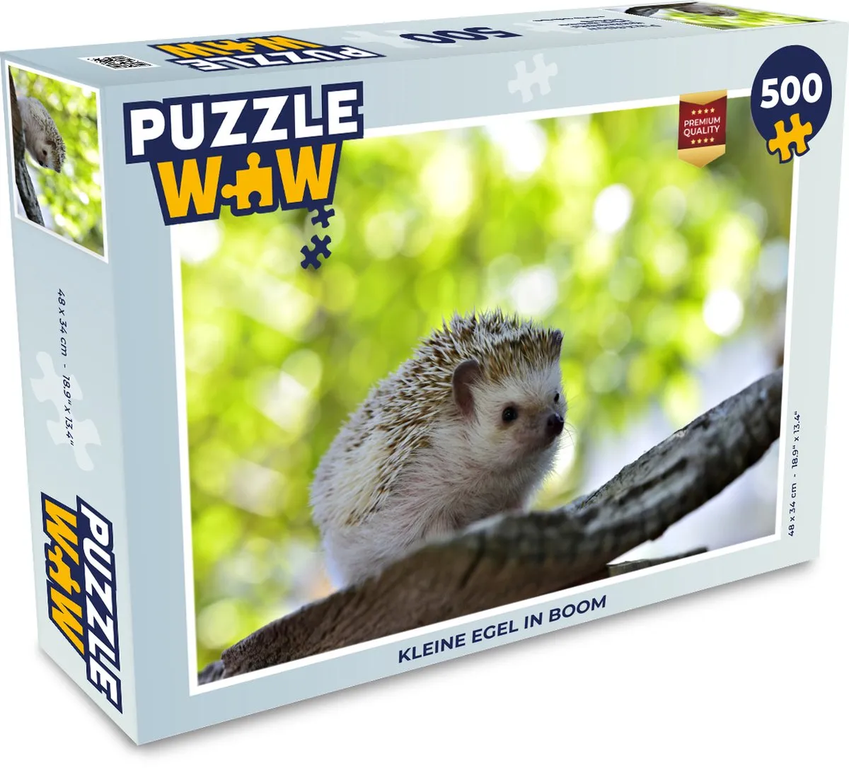 PuzzleWow Legpuzzel Kleine egel in boom 500 Stuks - Multicolor