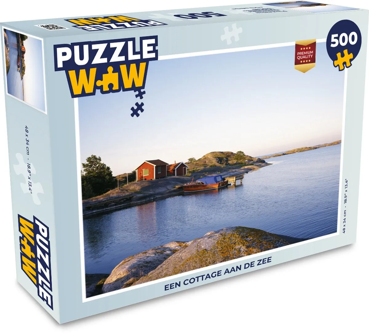 PuzzleWow Cottage aan de zee Legpuzzel 500 Stuks - Multicolor