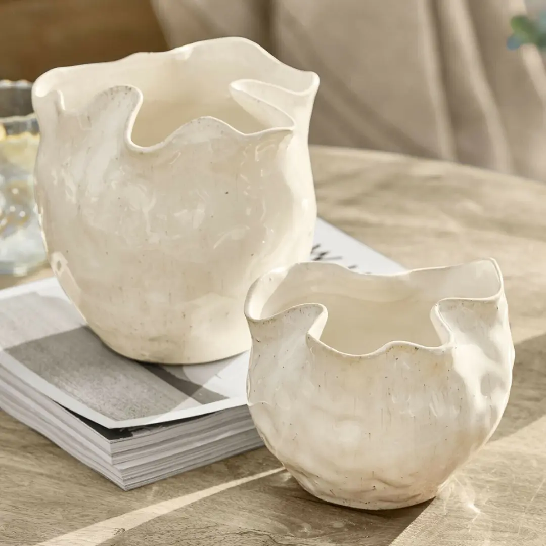 Loberon Vérolines Sierpotten - 2 Stuks - Crème - afbeelding 6 van 6
